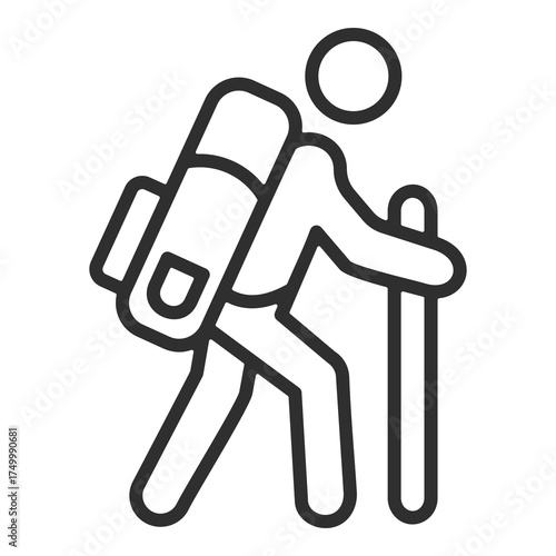 Hiking Icon Single Vector Collection 