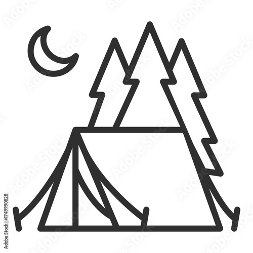 Camping Tent Icon Single Vector Collection 