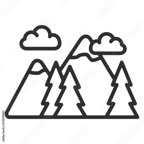 Mountain Icon Single Vector Collection 