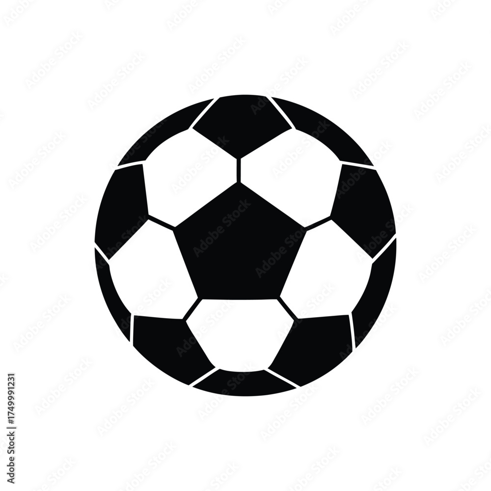 Fototapeta premium A soccer ball silhouette vector art illustration
