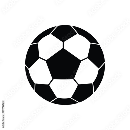A soccer ball silhouette vector art illustration