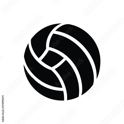 A volley ball silhouette vector art illustration