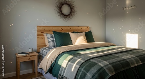 Cozy Rustic Bedroom with Natural Light and Wood Accents