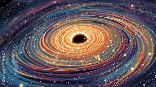 Discover the wonders of a swirling galaxy near a black hole