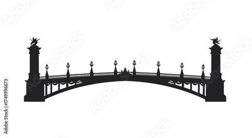 Iconic city bridge silhouette majestic architectural landmark structure iconic landmark transportation infrastructure urban scenery landmark symbol isolated on white background