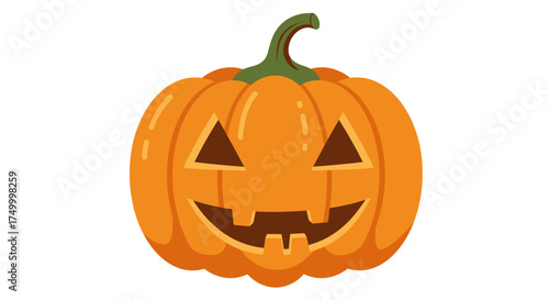 Spooky orange halloween jack o lantern pumpkin carving festive autumn decoration scary face seasonal holiday symbol isolated isolated on white background