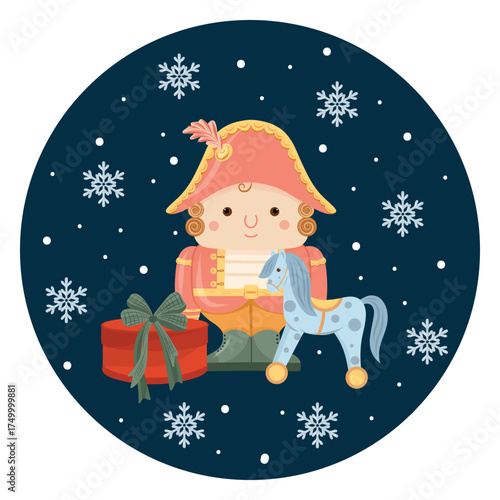 Nutcracker Circle Frame, Nutcracker Illustration, Toy Soldier Circle