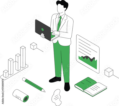 Isometric Industrial and Commercial Buildings Set, Vector Graphic for Warehouse, Logistics, Factory, Storage, Manufacturing Plant, and Real Estate Property.