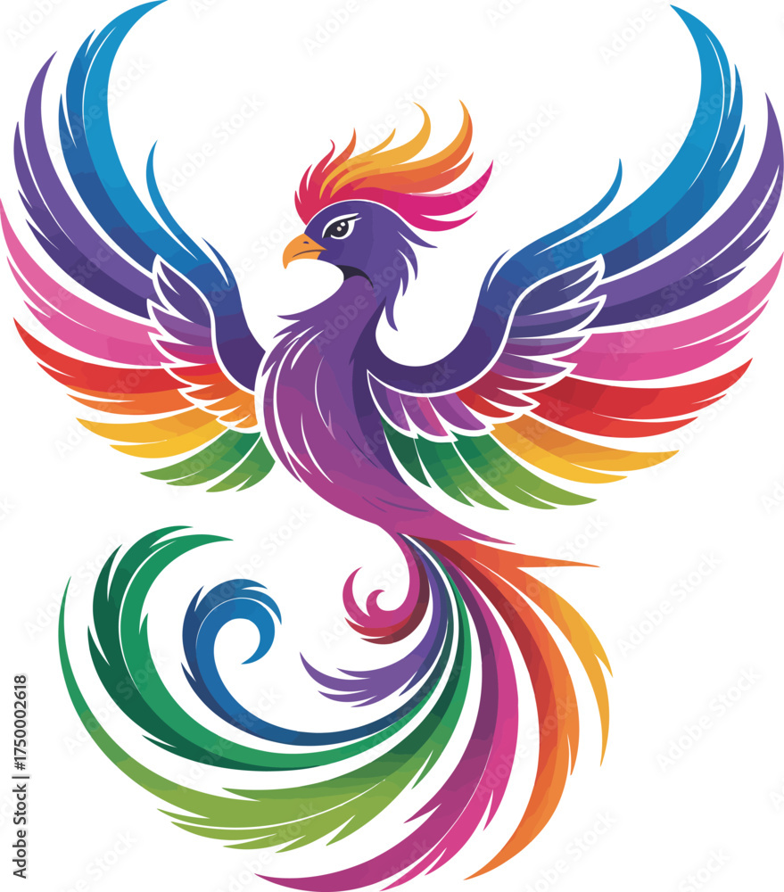 Obraz premium Majestic Colorful Phoenix Bird Illustration