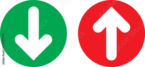 Green down arrow and red up arrow symbols