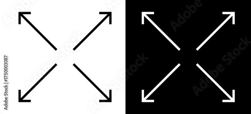 Four arrows pointing outward from a central point