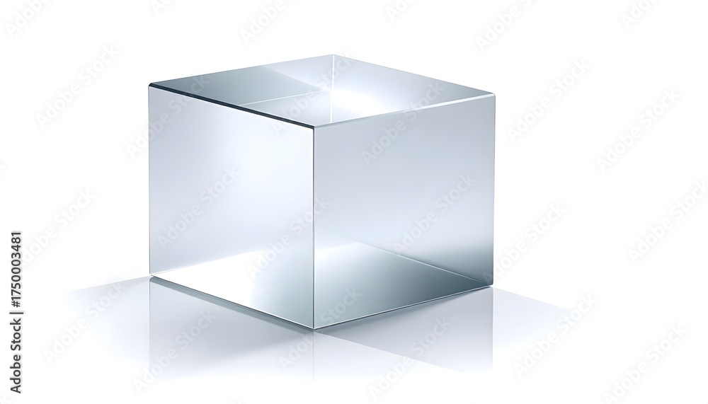 Fototapeta premium Modern crystal cube isolated clean background high resolution photo