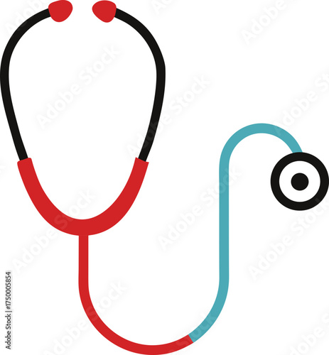 A colorful stethoscope art on transparent background