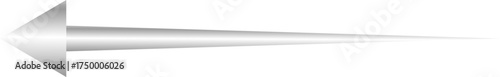 Sleek silver arrow pointing left with gradient effect