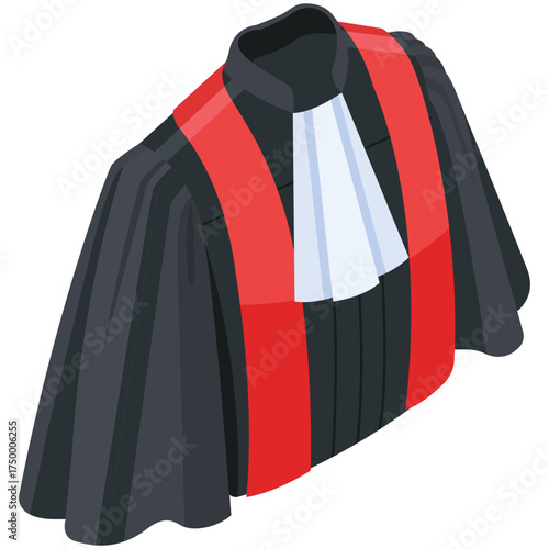 Isometric Legal or Judicial Robe Icon