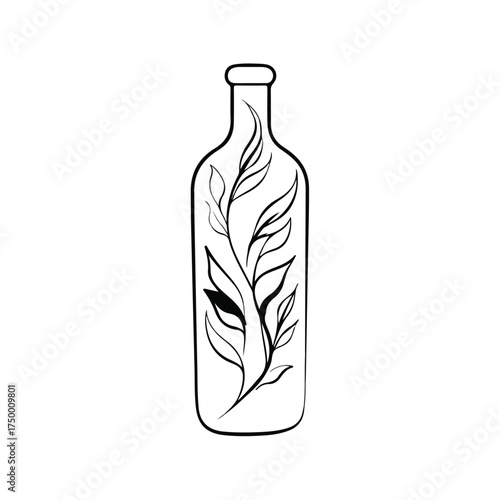 Elegant Bottle Applique Line Art Design
