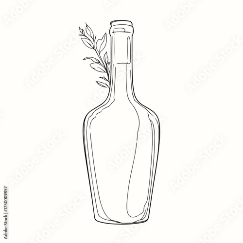 Chic Bottle Applique Line Art Design