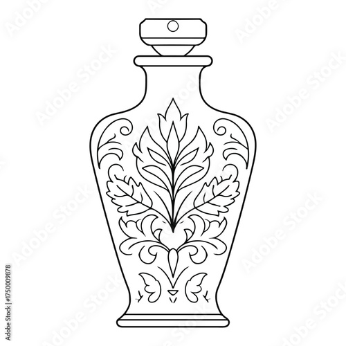 Embroidery-Ready Bottle Applique Line Art