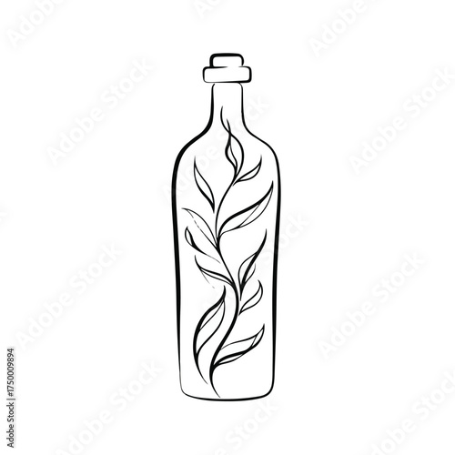 Elegant Bottle Applique Line Art Design