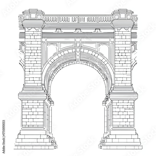 Elegant Bridge Applique Line Art Design