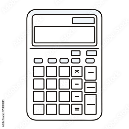 Calculator Applique Embroidery Vector Line Art