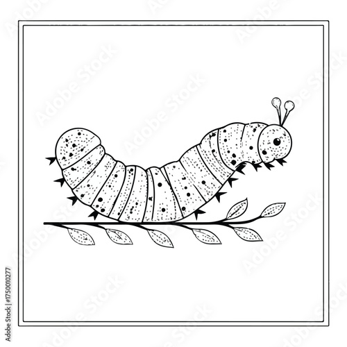Modern Caterpillar Applique Embroidery Design