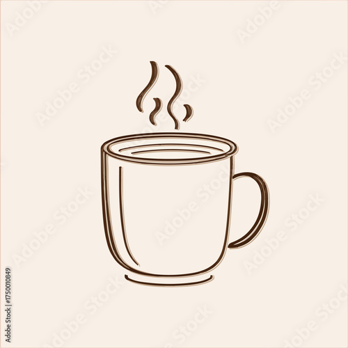 Elegant Coffee Mug Applique Embroidery Design