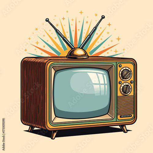 Retro Television Broadcast Signal Explosion