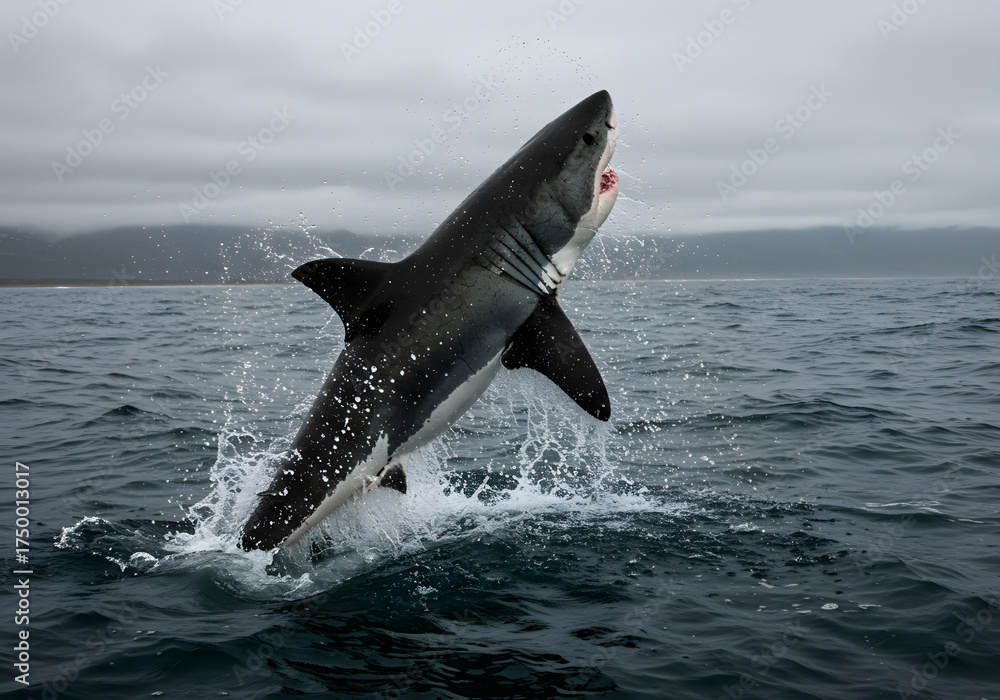 Naklejka premium Dynamic Humpback Whale Breaching