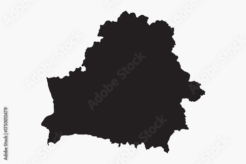 Vector graphic artwork suitable for print and web containing flat detailed map of BELARUS
