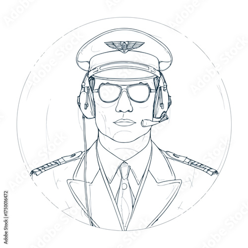 Aviator Applique Style Embroidery Vector Design