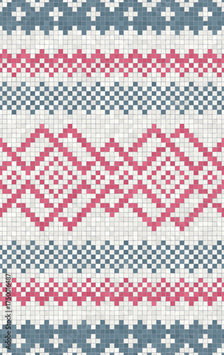 Scandinavian style seamless mosaic tiles pattern