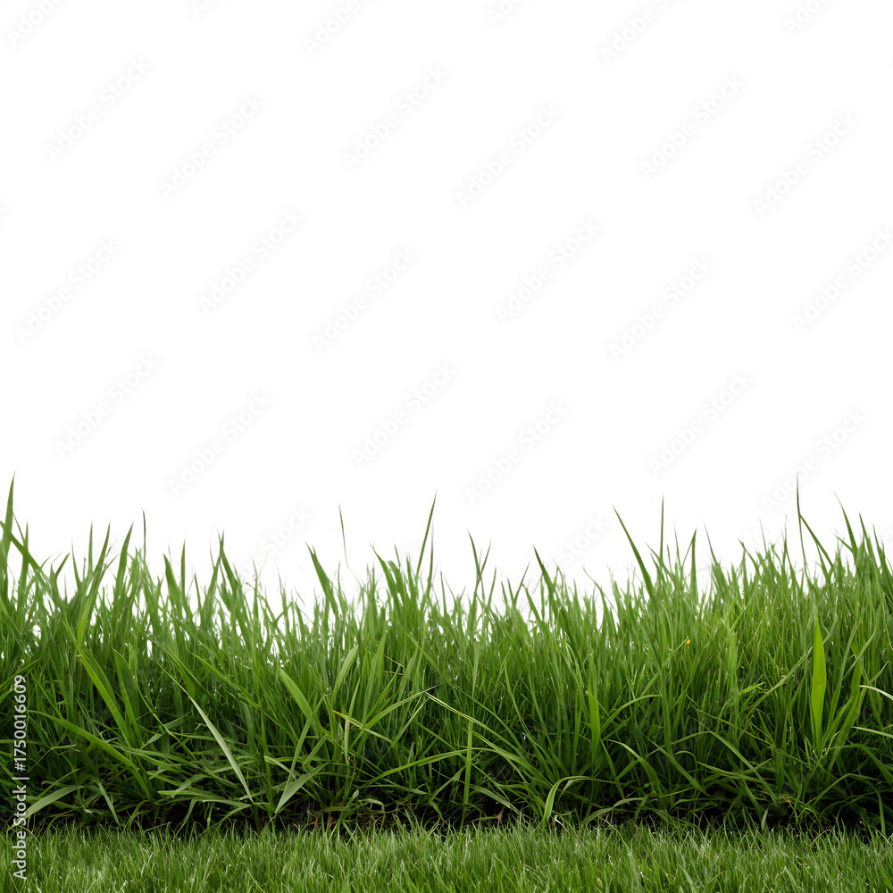 Obraz premium Lush Green Grass Border with Transparent Background lawn field isolated on a transparent background