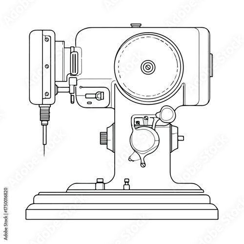 Projector Applique Style Embroidery Line Art