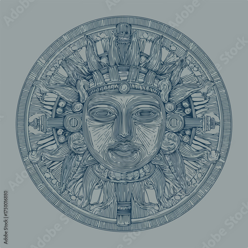 Luxurious Sun God Applique Embroidery Design