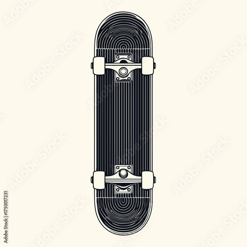 Skateboard Applique Line Art Embroidery Design
