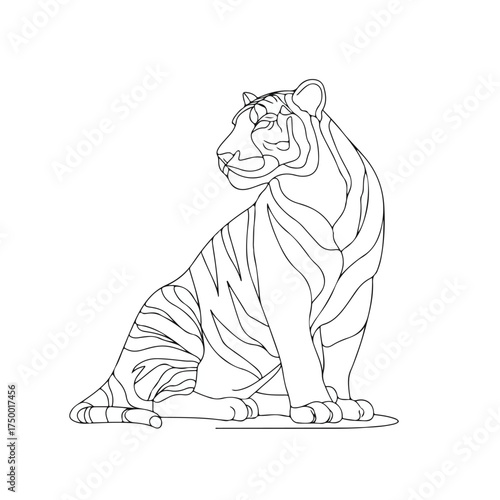 Elegant Tiger Applique Embroidery Vector Design