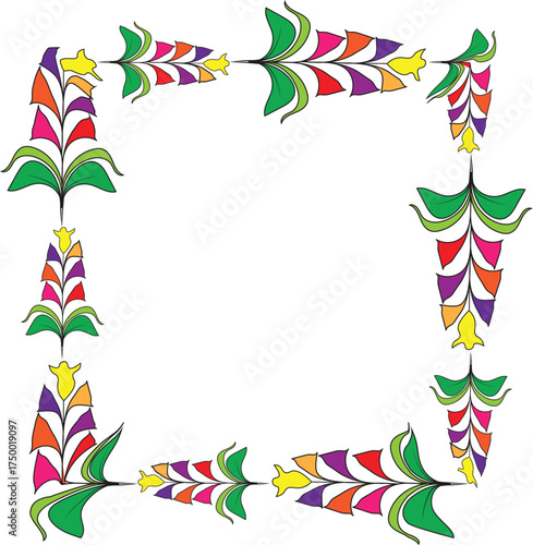  floral frame square shape illustration.