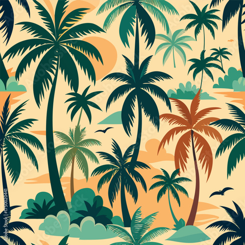set of palm  trees
