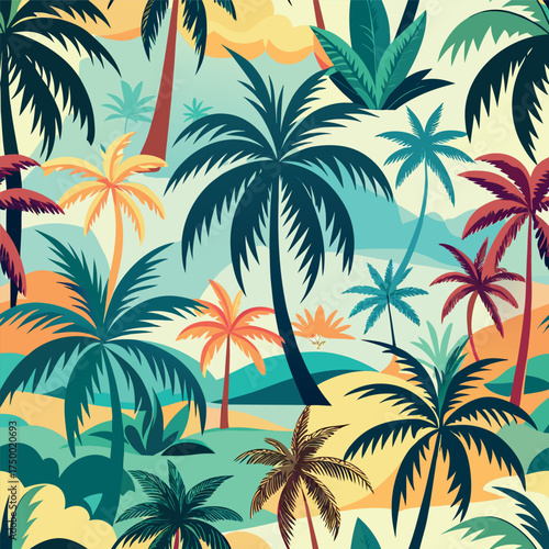 set of palm  trees