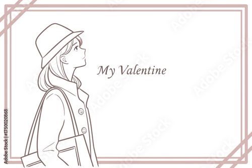White luxury card with soft shadows and minimalist text “My Valentine” in serif style.
