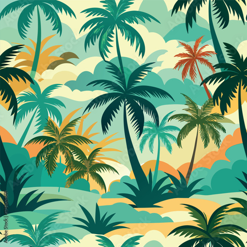 set of palm  trees