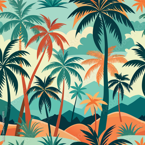 set of palm  trees