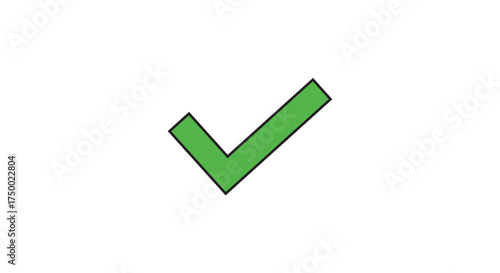 Green check mark symbol on white background, indicating approval or completion.