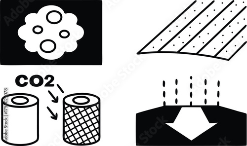 Abstract CO2 Removal Vector Symbol