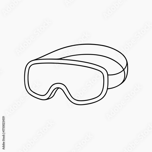 Ski goggles icon in minimalist one line style