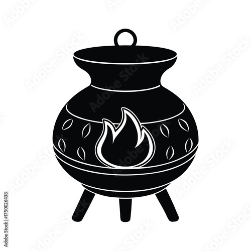 Clay Tandoor Traditional Oven Silhouette Vector