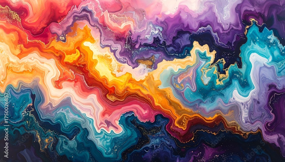 Fototapeta premium Abstract Colorful Flowing Paint.