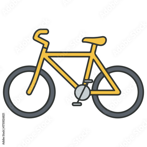 Stylized Yellow Bicycle Illustration on White Background