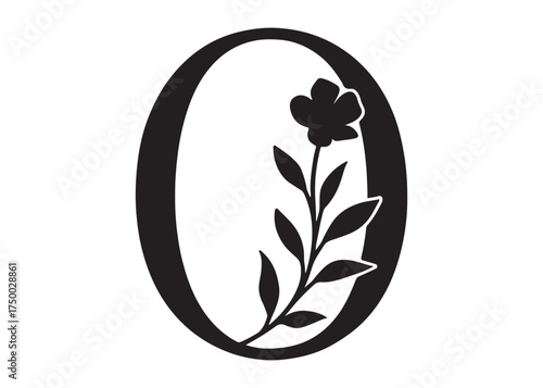 floral letter monogram logo silhouette vector, letter logo design silhouette vector illustration, monogram botanical alphabet silhouette vector, floral alphabet letter a to z logo silhouettes vector 